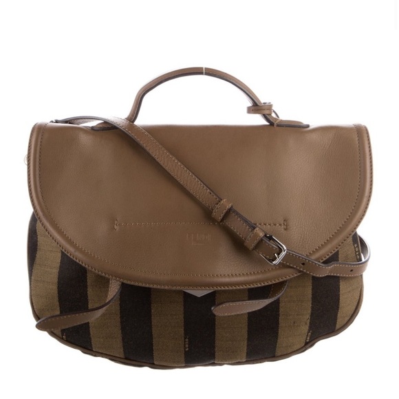 Fendi Brown and Black Striped Crossbody Bag - Picture 1 of 7